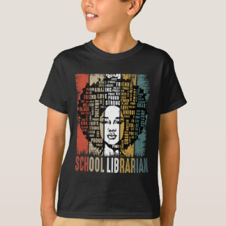 School Librarian Afro African American Black Histo T-shirt