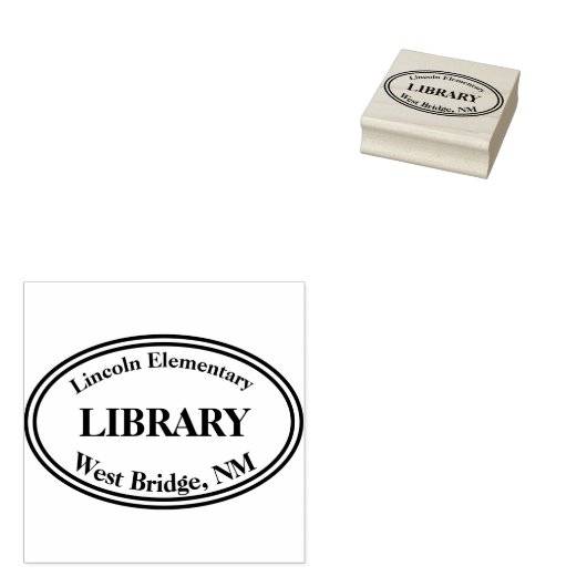 School Library Boekstempel Rubberstempel (Gestempeld)