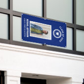 School logo of mascot Blue Photo Afstuderen Spandoek (Buitenkant Gebouw)