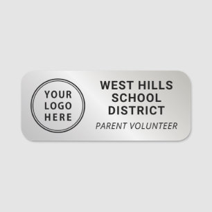 School Logo Ouder Vrijwilliger Zilver Naamplaatje