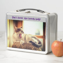 School Lunch Bel - Slaapkat Metal Lunchbox