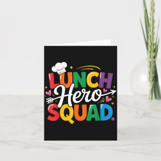 School Lunch Helden Squad Kantine Personeel Bemann Kaart (Voorkant)