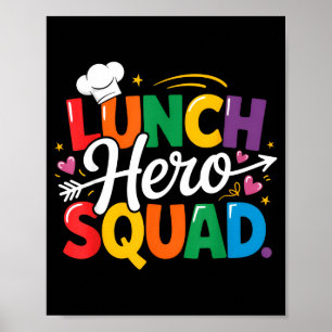 School Lunch Heldenploeg Cafetaria Werknemers Crew Poster