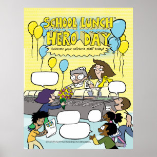 School Lunch Hero Day poster - vul de bubbels in
