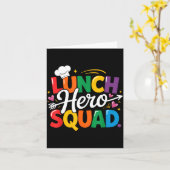 School Lunch Hero Squad Cafetariamedewerkers Crew  Kaart (Gele Bloem)