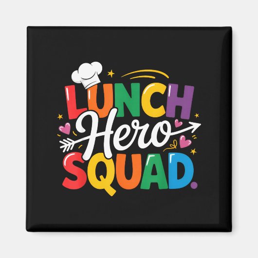 School Lunch Hero Squad Cafeteria Workers Crew Lad Magneet (Voorkant)