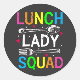 School Lunch Lady Squad Cafeteria Workers Ronde Sticker