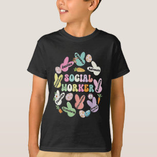 School Maatschappelijk werker Bunny Grappig Pasen  T-shirt
