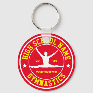 School Mannen Gymnastiek Team Aangepaste kleurenpo Sleutelhanger