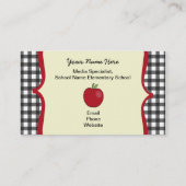 School Media Specialist Gingham Visitekaartje (Achterkant)