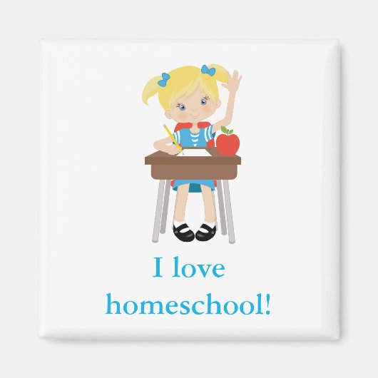 School meisje homeschool magneet (Voorkant)