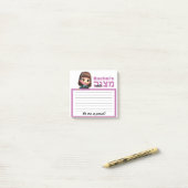 school meisje mitswa sticky note (Op bureau)