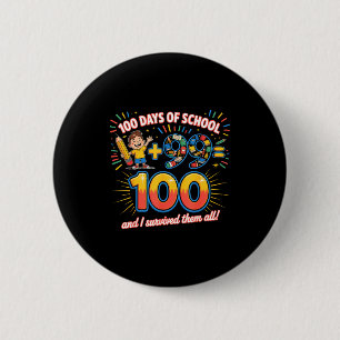 School Mijlpaal 100 Dagen Leerontwerp Docenten Ronde Button 5,7 Cm
