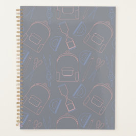 school naadloos patroon in lineart stijl planner