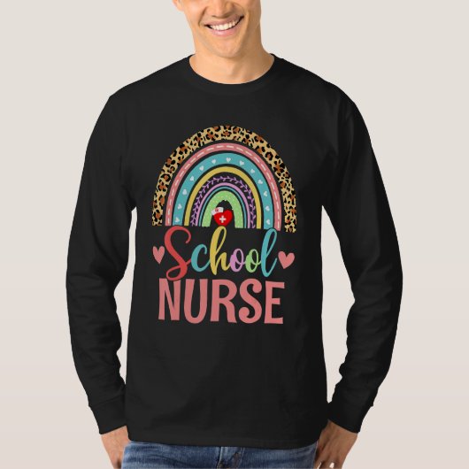 School Nurse Boho Rainbow Leopard Nurse Week 2022  T-shirt (Voorkant)