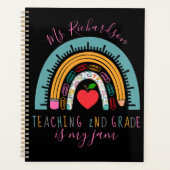 School Objects Rainbow Teaching is mijn jam Planner (Voorkant)