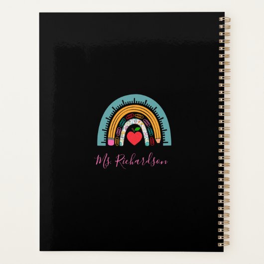 School Objects Rainbow Teaching is mijn jam Planner (Achterkant)