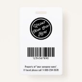 School of Business Foto ID-badge Badge (Achterkant)