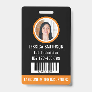 School of Business Foto ID Sinaasappel Zwart Badge