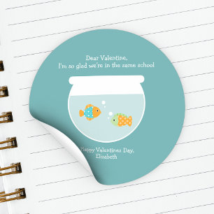 School of Fish Classroom Valentijns Ronde Sticker