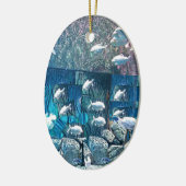 School of Fish in Ocean Rocks Keramisch Ornament (Links)