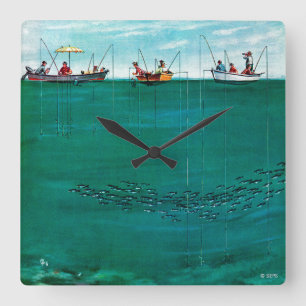 School of Fish Onder Lines van Thornton Utz Vierkante Klok