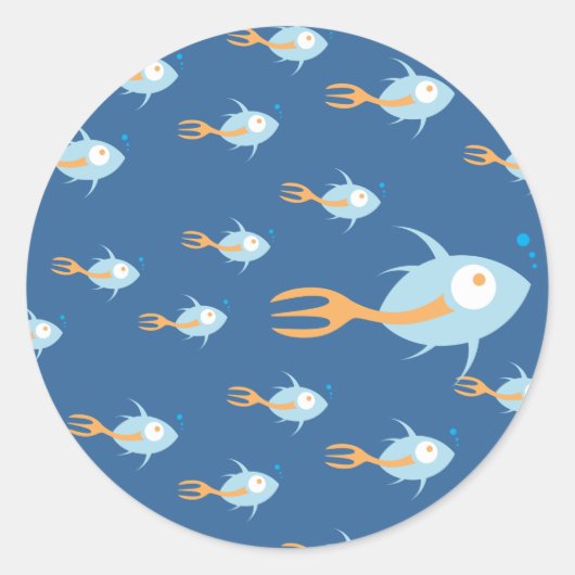 School of Fish Organic Planet Stickers (Voorkant)