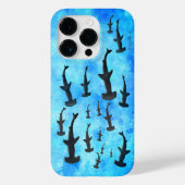 School of Hammerhead Sharks in Silhouette Case-Mate iPhone Case (Achterkant)