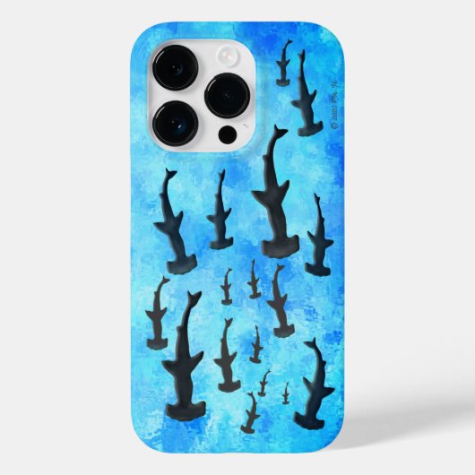 School of Hammerhead Sharks in Silhouette Case-Mate iPhone Case (Achterkant)