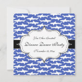 School of Sharks Funny Blue and White Kaart (Achterkant)