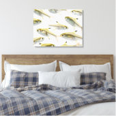 School of X-ray tetra fish (Pristella) Canvas Afdruk (Insitu (Slaapkamer))