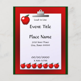 School Onderwijzer Appel Klein Evenement Flyer