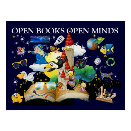 School Open Boeken Glanzende Poster Perfect Poster