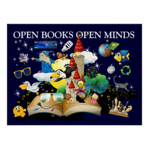 School Open Boeken Glanzende Poster Perfect Poster