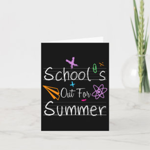 School Out Zomer Gelukkig Laatste Dag School Lerar Kaart
