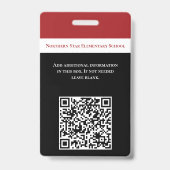 School Personeel QR Code Personeelsfoto ID Docent Badge (Achterkant)