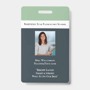 School Personeel QR Code Personeelsfoto ID Onderwi Badge