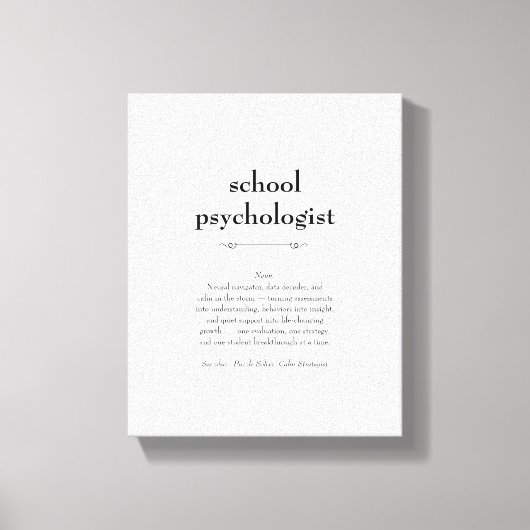 School Psycholoog Definitie Bedankt Gift Canvas Afdruk (Voorkant)