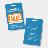 School PTA/PTO-speldje Badge (Voor- en achterkant)