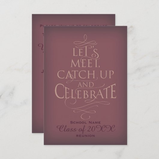 School Reünie ontwerp. Kaart (Voorkant / Achterkant)