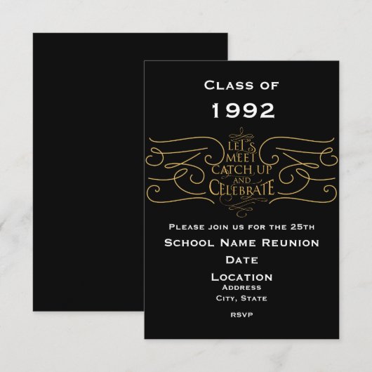 School Reunion Design, elegante stijl Kaart (Voorkant / Achterkant)