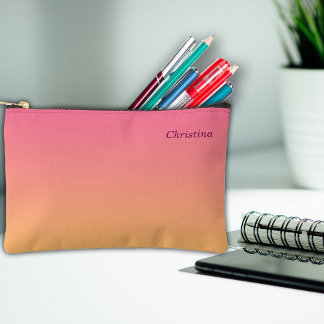 School Roze Ombre Custom Name Etui