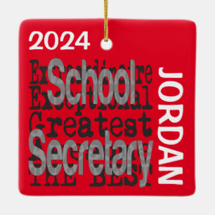 School Secretary Extraordinaire CUSTOM Keramisch Ornament