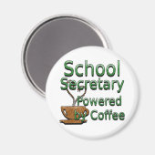 School Secretary Powered by Coffee Magneet (Voorkant / Achterkant)