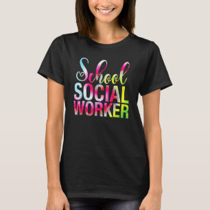 School Sociaal Werker Tie Dye Waardering Voor Vrou T-shirt