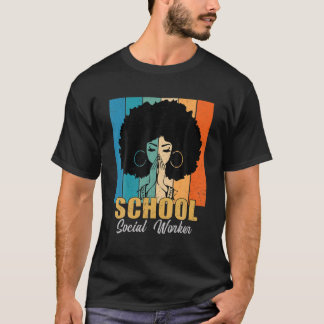 School Social Worker Junenth Melanin African Ameri T-shirt