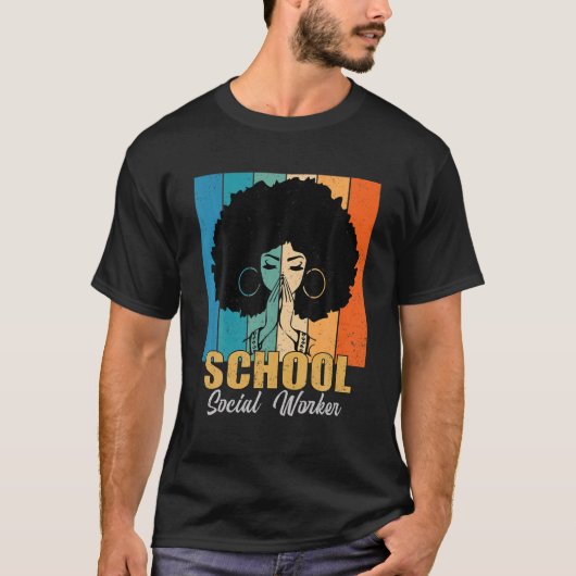 School Social Worker Junenth Melanin African Ameri T-shirt (Voorkant)