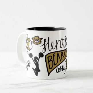 School Spirit Button Tweekleurige Koffiemok