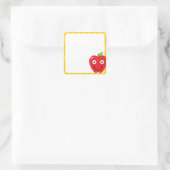 School-Stickers met de Apple van de leraar Vierkante Sticker (Tas)