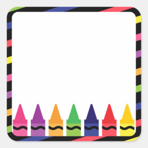School Stickers met kleurpotloden